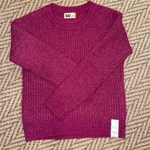 girls pull-over pink knit sweater